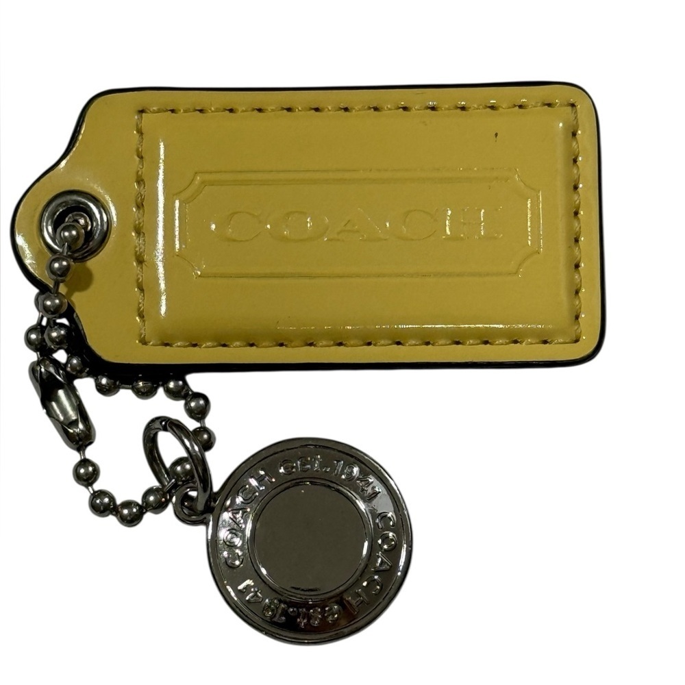 Coach Rectangle & Round Yello Metal Hang Tag Replacement Purse Tag Handbag Charm